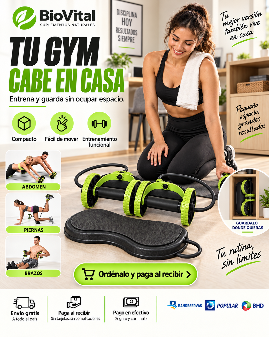 Revo Flex™ 4 en 1 | Fortalece Core, Brazos y Piernas sin salir de casa