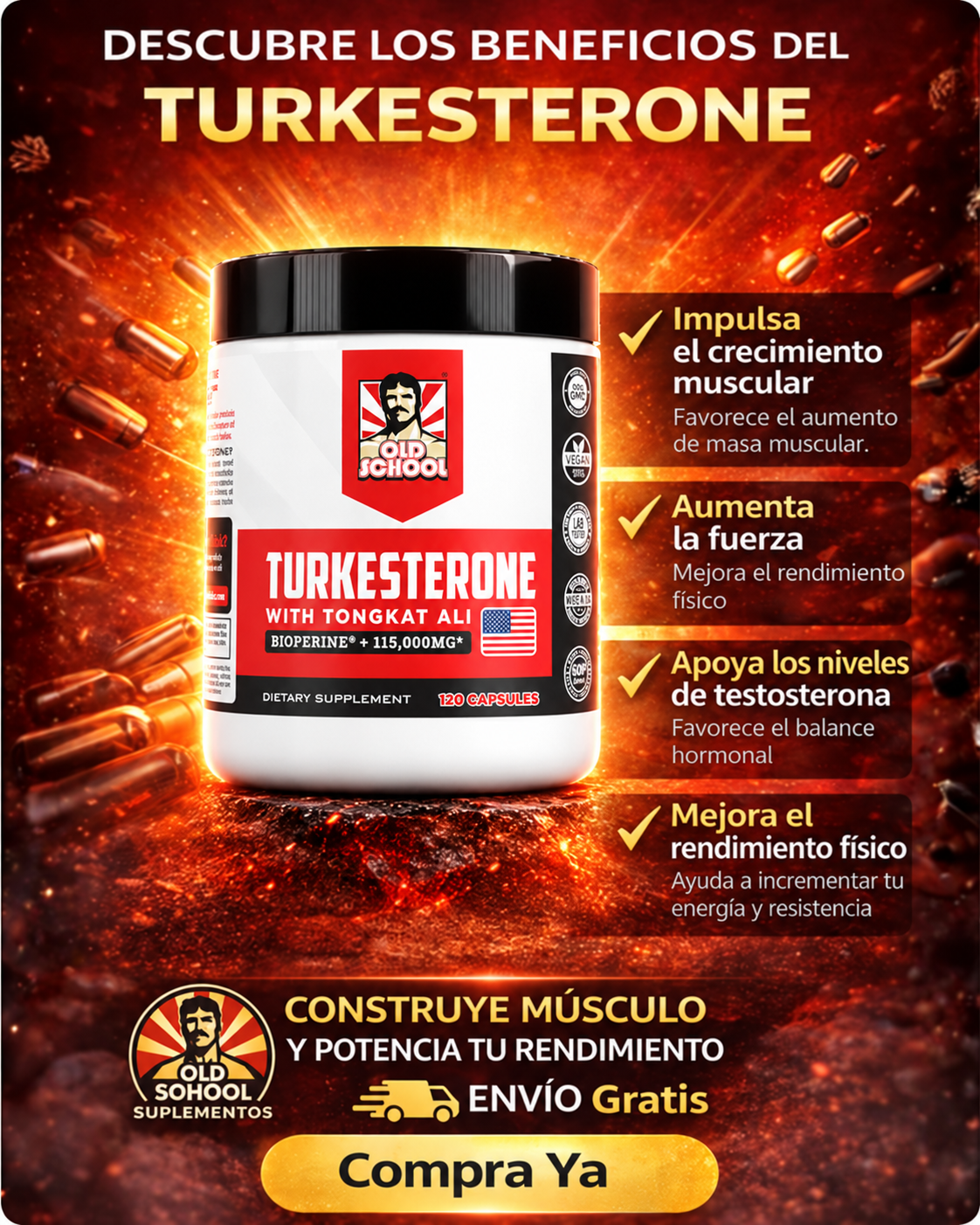 💪 Turkesterone old Formula - 120 Capsulas de Potencia!