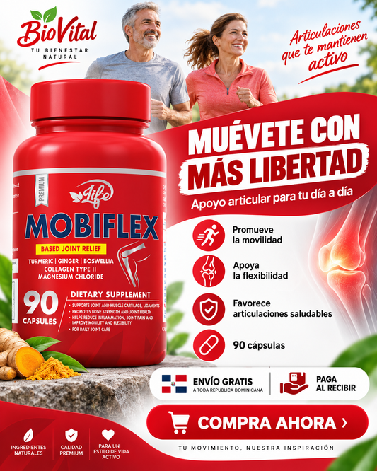 MOBIFLEX – Fórmula Completa para Movilidad y Flexibilidad Articular | 90 Cápsulas