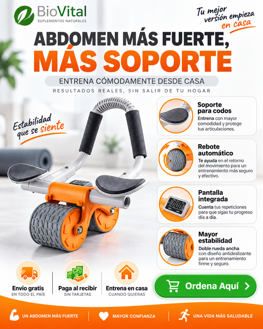 💪 Rueda Abdominal Inteligente con Soporte de Codos y Pantalla | Transforma tu abdomen desde casa con la Rueda Abdominal Inteligente con soporte de codos