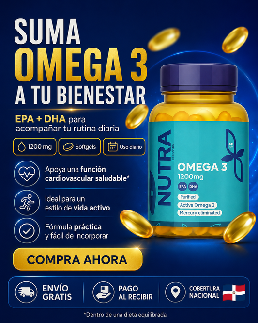 🐟💙 Omega 3 1200 mg (60 Cápsulas) – Aceite de Pescado Purificado con EPA + DHA | ¡Apoya corazón, mente y articulaciones! ✨