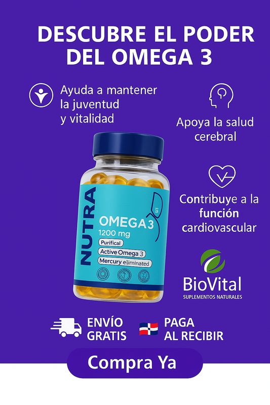 🐟💙 Omega 3 1200 mg (60 Cápsulas) – Aceite de Pescado Purificado con EPA + DHA | ¡Apoya corazón, mente y articulaciones! ✨