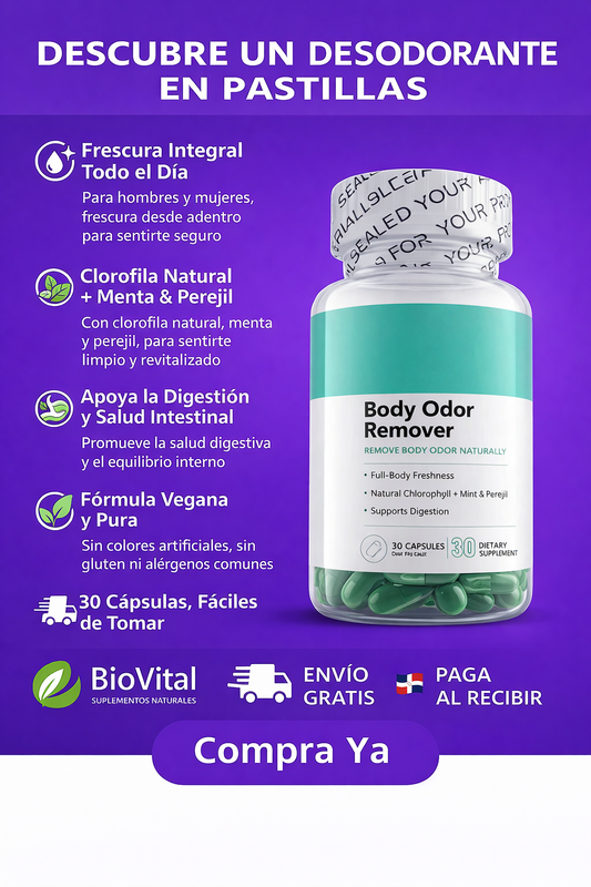 Desodorante Corporal Interno en Cápsulas | El Desodorante Interno que Sí Funciona