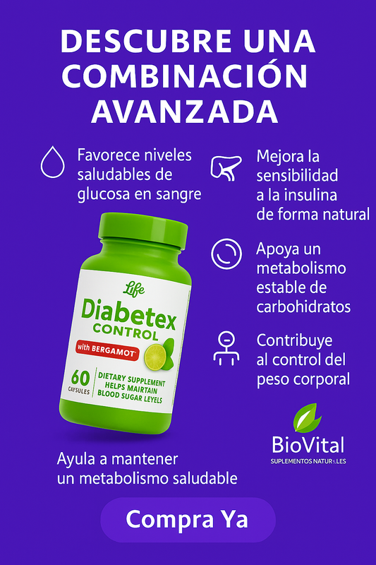 Diabetex Control con Bergamota – 60 Cápsulas | Soporte Natural para un Metabolismo Equilibrado y Niveles Saludables de Glucosa